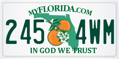FL license plate 2454WM