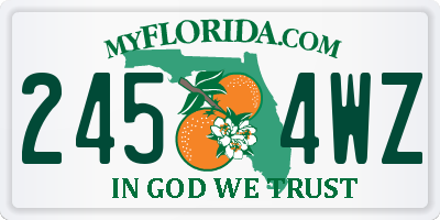 FL license plate 2454WZ