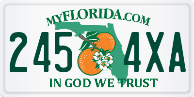 FL license plate 2454XA