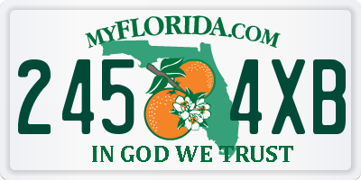 FL license plate 2454XB
