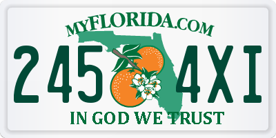 FL license plate 2454XI