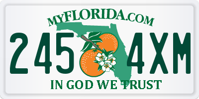 FL license plate 2454XM