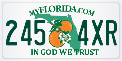 FL license plate 2454XR