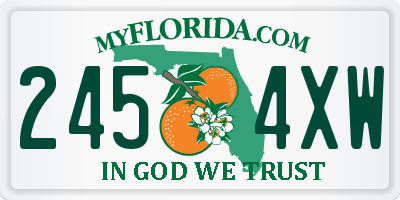 FL license plate 2454XW