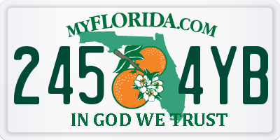 FL license plate 2454YB