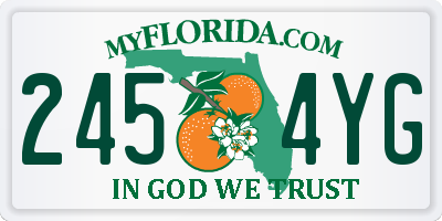 FL license plate 2454YG