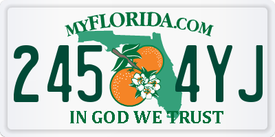 FL license plate 2454YJ
