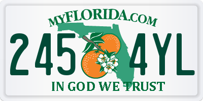 FL license plate 2454YL