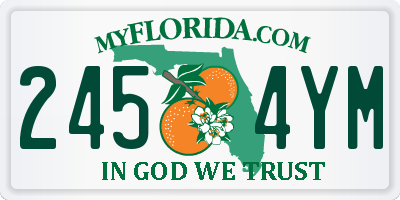FL license plate 2454YM