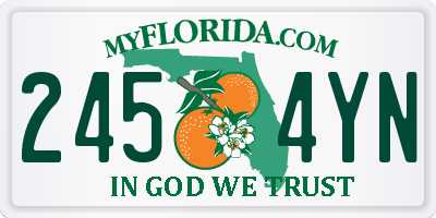 FL license plate 2454YN