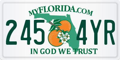 FL license plate 2454YR
