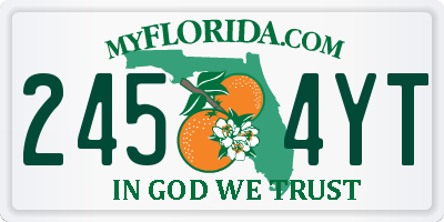 FL license plate 2454YT