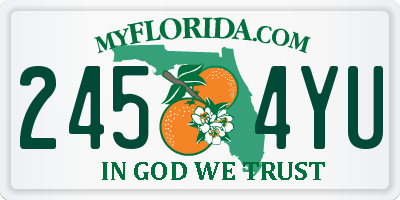 FL license plate 2454YU