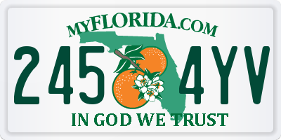 FL license plate 2454YV