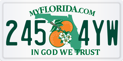 FL license plate 2454YW