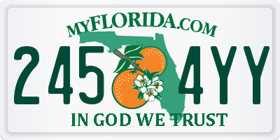 FL license plate 2454YY