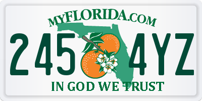 FL license plate 2454YZ