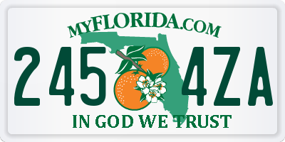 FL license plate 2454ZA