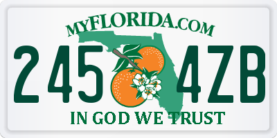 FL license plate 2454ZB