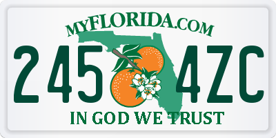 FL license plate 2454ZC