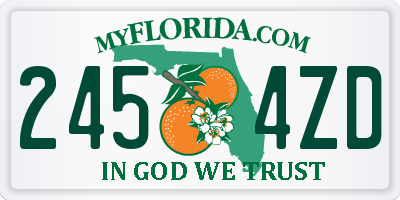 FL license plate 2454ZD
