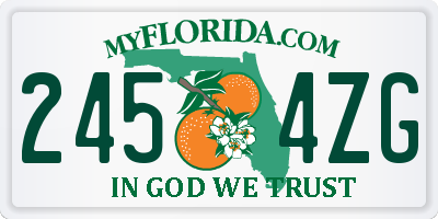 FL license plate 2454ZG