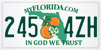 FL license plate 2454ZH