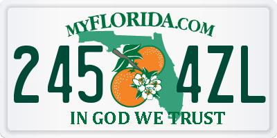 FL license plate 2454ZL