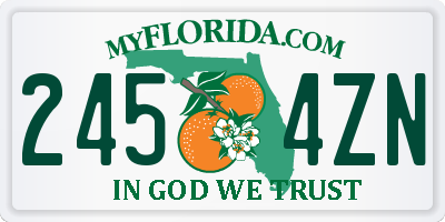FL license plate 2454ZN