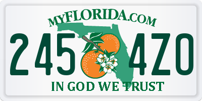 FL license plate 2454ZO