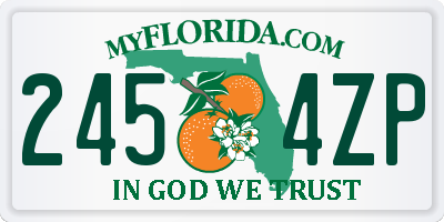 FL license plate 2454ZP