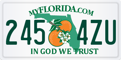 FL license plate 2454ZU