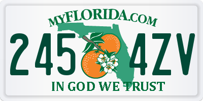 FL license plate 2454ZV