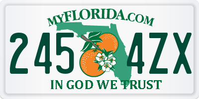 FL license plate 2454ZX
