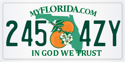 FL license plate 2454ZY