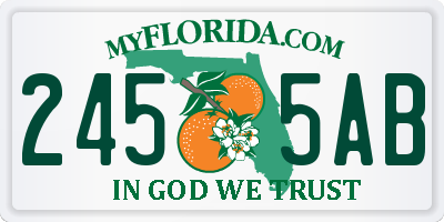 FL license plate 2455AB