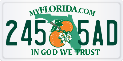 FL license plate 2455AD