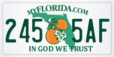 FL license plate 2455AF