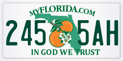 FL license plate 2455AH