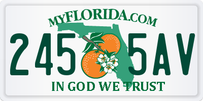 FL license plate 2455AV