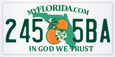 FL license plate 2455BA