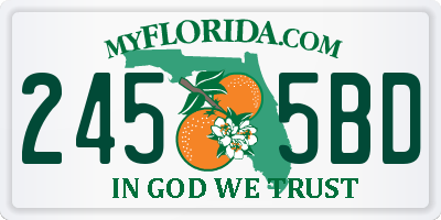 FL license plate 2455BD