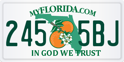 FL license plate 2455BJ