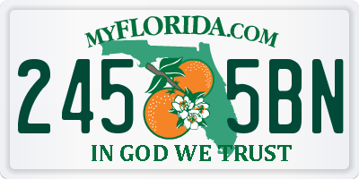 FL license plate 2455BN