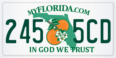 FL license plate 2455CD