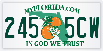 FL license plate 2455CW