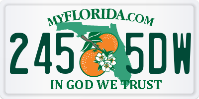 FL license plate 2455DW