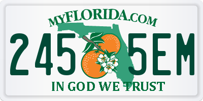 FL license plate 2455EM