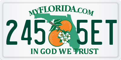 FL license plate 2455ET