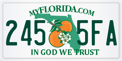 FL license plate 2455FA